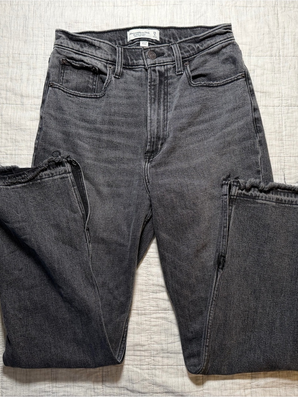 Abercrombie & Fitch High-Rise Washed Black Jeans